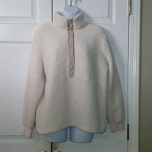 Calvin Klein  off white  sherpa pullover   Sz S  NWOT